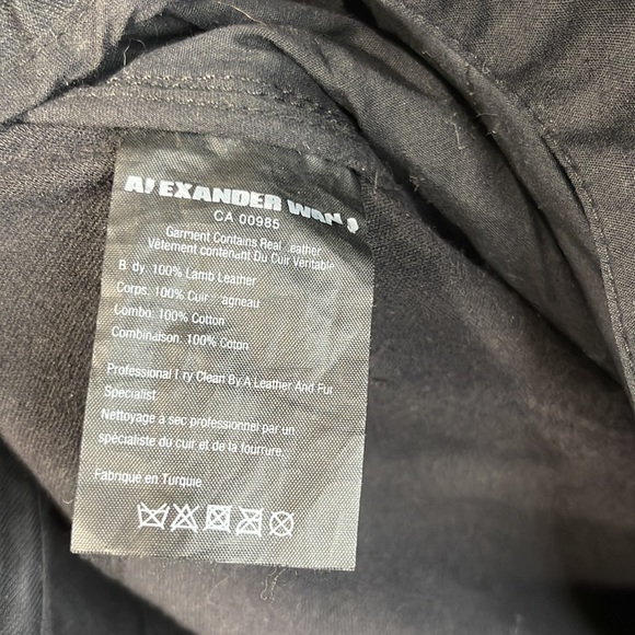 Alexander Wang Leather Pants Zipper Ankle Silvertone Disk Snaps 5-Pocket Style - Picture 11 of 14